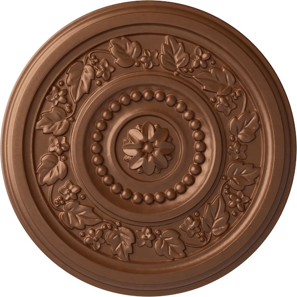 Ekena Millwork Marseille Ceiling Medallion (Fits Canopies up to 4 1/4"), 16 1/8"OD x 5/8"P, Polished Copper CM16MAPOS - main